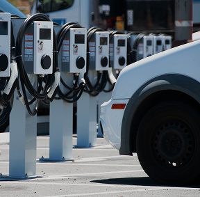 Electric vehicles at charging stations