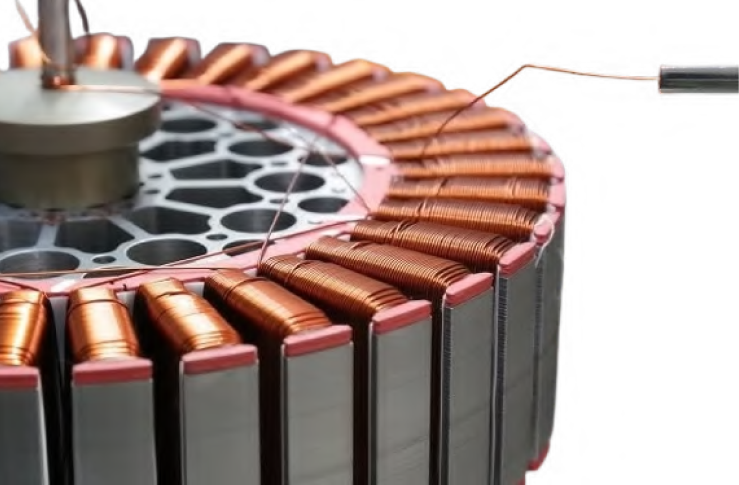Motor stator with copper windings
